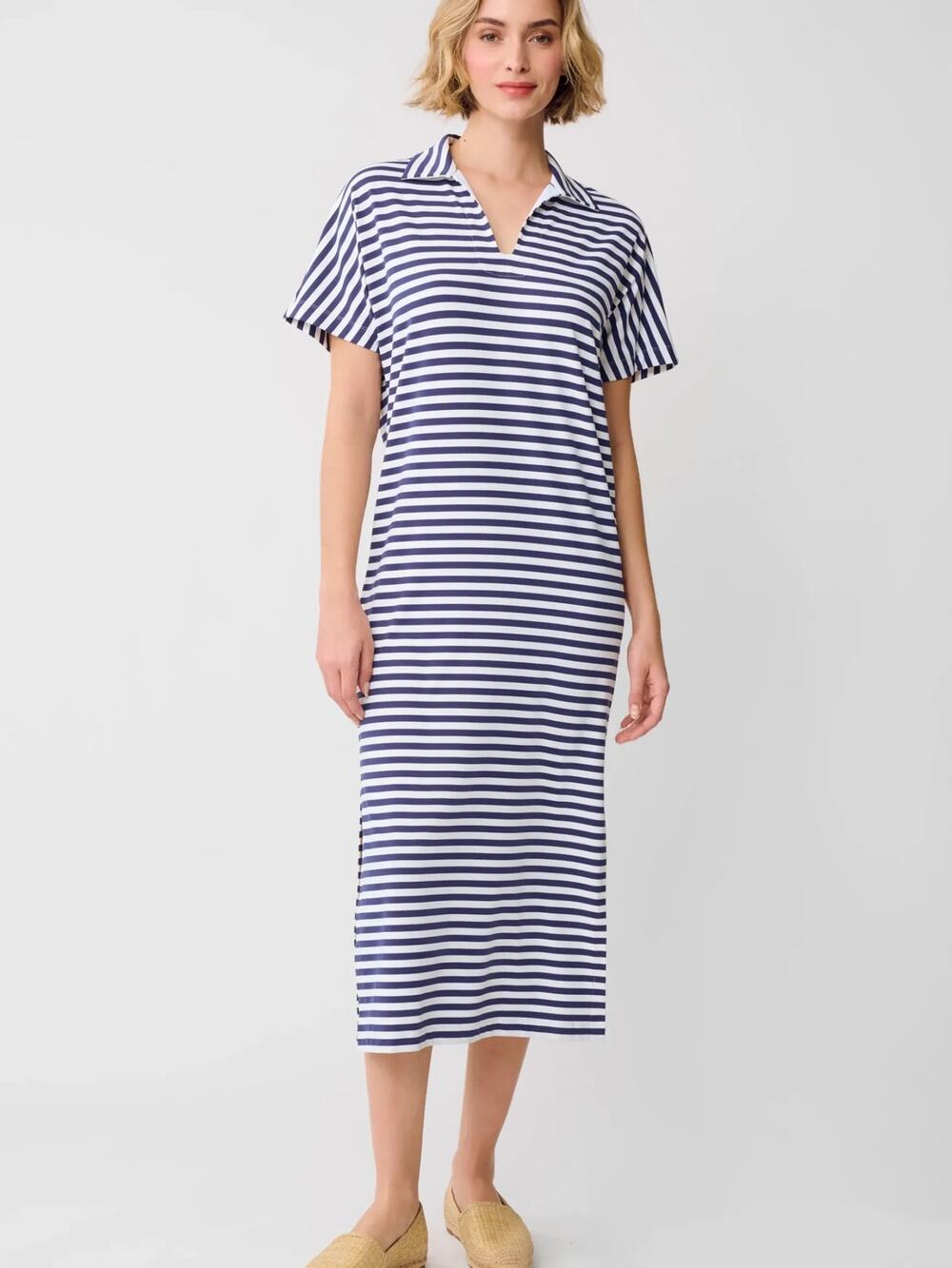 Jude Connally Alder Maxi Dress Light Navy White Bangle Stripe Small NEW
